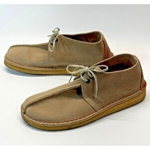 Clarks Desert Trek Boots Women 8.5M Tan Suede Leather Center Seam Crepe Sole